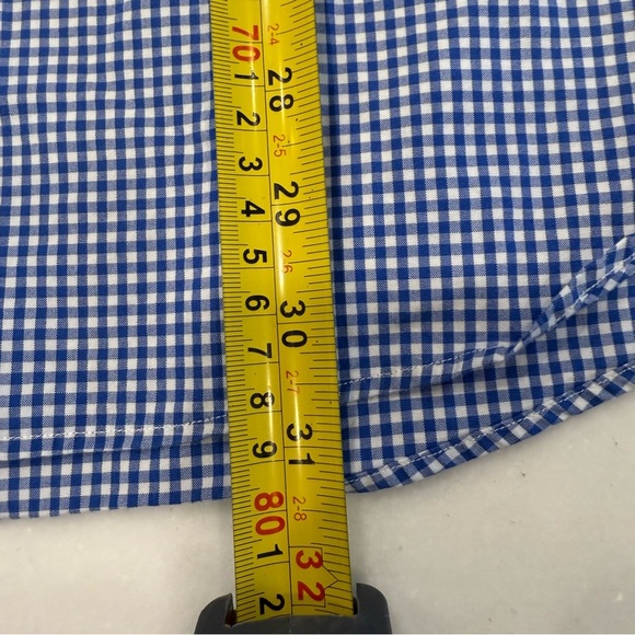 Ralph Lauren Custom-Fit Men’s Gingham Button Down Shirt Blue / White Sz 17.5 - Picture 7 of 9